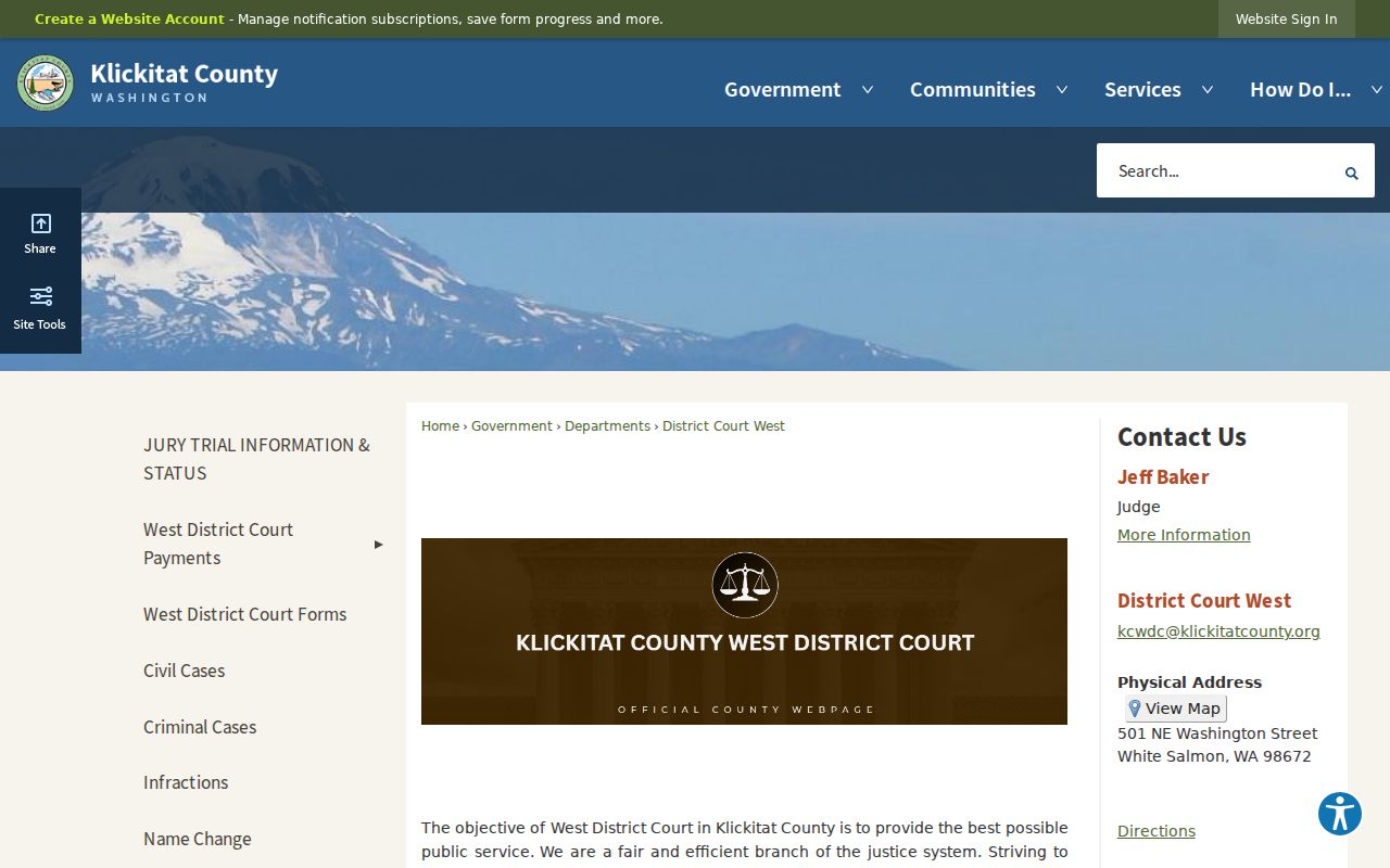 Klickitat County criminal court cases West District Court source