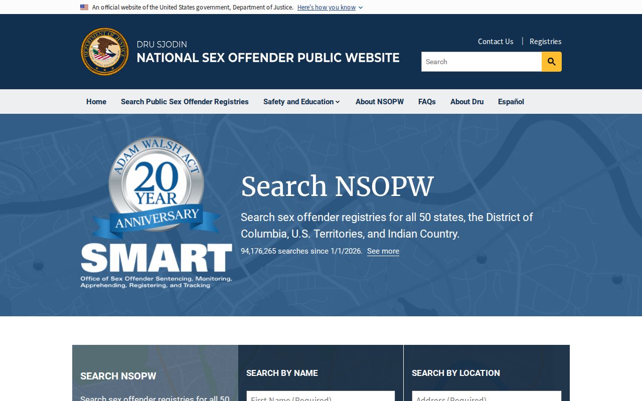 Klickitat County sex offender check through the NSOPW search