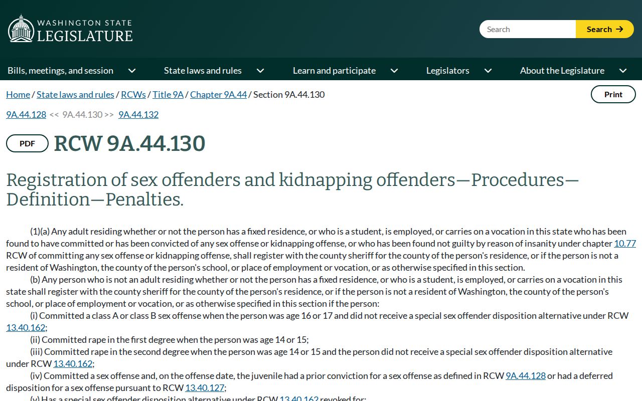 Klickitat County sex offender registration duties under Washington law