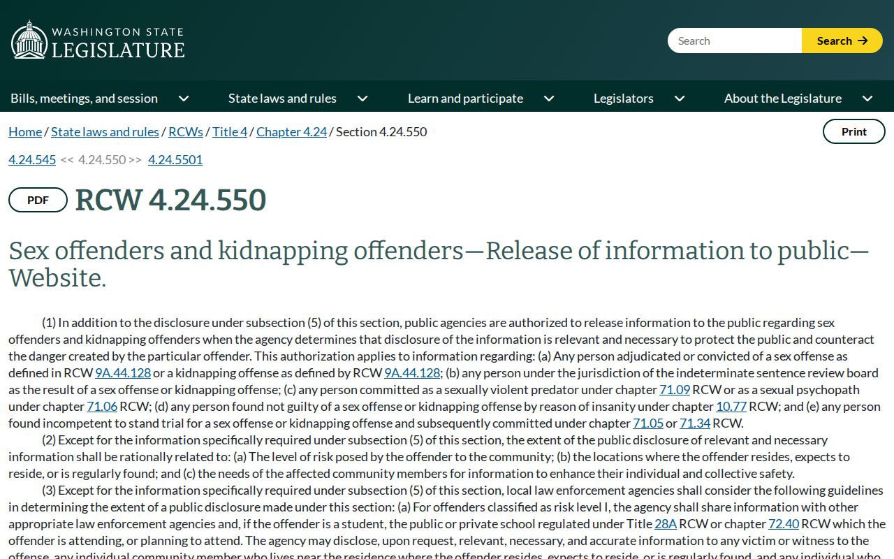 Klickitat County sex offender community notification law